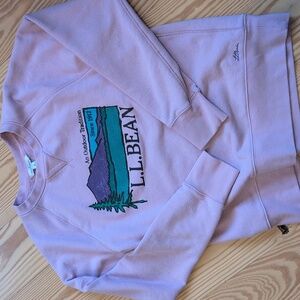 L.L. Bean Lavender Sweatshirt with Mountain Graphic